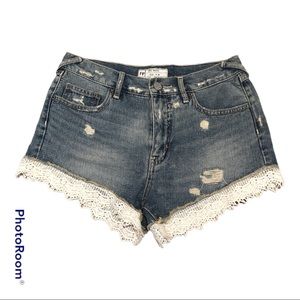 Free People Lace Trim Shorts